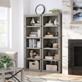 thumbnail image 3 of Estilo rural - style de madera estante de libros, gray, 67.4 pulgadas de altura y 24.5 pulgadas de anchura, 5 - tier almacenamiento para sala de estar y oficina en casa, 3 of 10