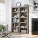 thumbnail image 4 of Qinaqin Farmhouse style de Profundidad Madera Bookcase Gris 67.4 Inches Alto y 24.5 Ancho 5 Niveles Almacenamiento para Living Sala Oficina en Casa, 4 of 8