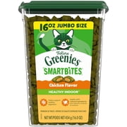 Greenies Feline Smartbites Chicken Flavor Healthy Indoor Cat Treats, 16 oz Tub