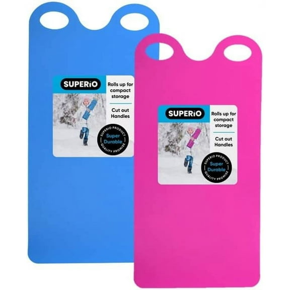 Superio Snow Slider Mat, Flexible Snow Sled Flying Carpet, Roll up Sleds for Kids 36" Lightweight Plastic Snowboard Sled-2 Pack