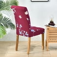 thumbnail image 5 of Dining Room Chair Covers Set of 6,Printed Pattern Parsons Chair Slipcovers Removable Washable Kitchen Seat Dining Chairs Protector Cover for Home or Party, 5 of 6