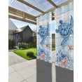 thumbnail image 3 of nqOlkjepod Outdoor Curtains for Patio Waterproof, Blue Turtle Coastal Outdoor Privacy Panels Grommet, Summer Beach Starfish Nautical Blackout Outside Curtains for Porch/Cabana 54"x108", 1 Panel, 3 of 8