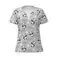 thumbnail image 2 of Fuzoiu Pandas Between Clouds and Stars Print Women's V-Neck T-Shirt,Women's Short Sleeve Top, Comfortable for Work, Leisure, and Sports, 2 of 7