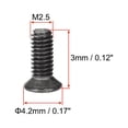 thumbnail image 3 of Uxcell M2.5 x 3mm Phillips Screw Fastener Black Zinc Plated 150 Pack, 3 of 5