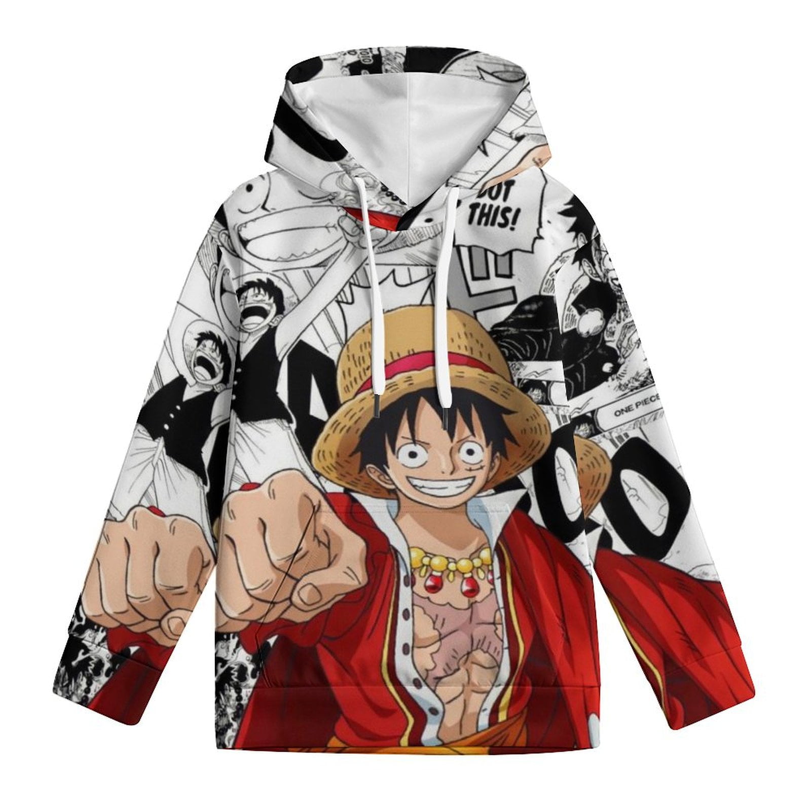 Anime One Piece Luffy Hoodie for Kids Teens XL Pullover