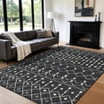 thumbnail image 6 of SONORO KATE 6'×9' Washable Area Rug for Living Room, Moroccan Non-Slip Soft Carpet for Bedroom Dining Room Office, Carbonblack, 6 of 8