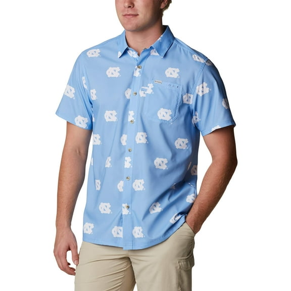Columbia Men's Standard Super Slack Tide Shirt, NC - White Cap Logo Print, Large