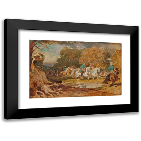 Alfred De Dreux 14x11 Black Modern Framed Museum Art Print Titled - Hunting Under Louis Xv