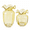 YELLOW, variant on Aria Home Set of 2 Fluted Flower Glass Vases, Frosted Decorative Vases for Fresh or Faux Flowers, Modern Table Décor Accent, Yellow