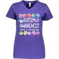 thumbnail image 3 of Inktastic Autism Awareness Support and Understanding Puzzle Pieces Women's V-Neck T-Shirt, 3 of 5