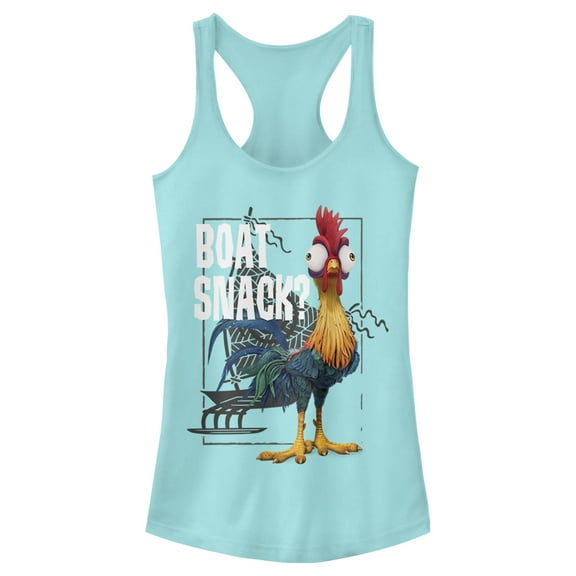 Junior's Moana Moana Hei Hei Boat Snack  Racerback Tank Top