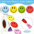 thumbnail image 2 of 1500 Pieces Happy Smile Face Sticker Small Happy Face Stickers Mini Motivational Stickers Colorful Incentive Stickers Behavior Chart Stickers for Stud, 2 of 5