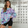 thumbnail image 6 of Xoenoiee Mermaid Scales Print Women Oversized Long Sleeve Shirt Crewneck Pullover Tops Drop Shoulder Y2K Preppy Sweatshirt Fall Clothes, Size L, 6 of 7