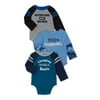 Garanimals Baby Boy Long Sleeve Bodysuit Multipack Set, 3-Piece, Sizes 0/3-24 Months