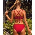 thumbnail image 2 of Charmo Womens Triangle Bikini Set 2 Piece Swimsuit Strappy Bathing Suits, 2 of 6