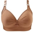 thumbnail image 3 of Clearance! Hontri Women Sexy Lace Back Button Shaping Cup Adjustable Shoulder Strap Large Size Bra Bras for Women Khaki L, 3 of 4