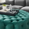 thumbnail image 5 of Modway Amour Tufted Button Large Round Performance Velvet Ottoman in Teal, 5 of 6