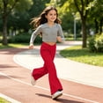 thumbnail image 7 of Bell Bottom Leggings for Girls Premium Stretch Flare Pants V‑crossover Slim Fit Side Pockets Athletic School‑ready Bottoms, 7 of 7