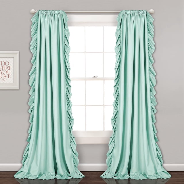 Lush Decor Reyna Window Curtain Panel Pair, 54 x 84, Light Blue