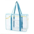 thumbnail image 4 of Bolso de mano transparente Fernando con cierre de cremallera de PVC para playa azul, 4 of 8