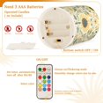 thumbnail image 5 of Yayeee Flameless Candles with Remote Flickering Battery Operated Multi Color Changing, Floral Birds Pattern, 5 of 7