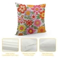 thumbnail image 4 of COMIO Groovy Flower Throw Pillowcases for Sofa Couch Chair 70S Hippie Flowers Bohemian Throw Pillow Covers Cases Retro Floral Boho Square Cushion Covers for Microfiber, 4 of 5