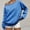 Sky Blue, variant on Liweisiy Off The Shoulder Sweatshirts For Womens Long Sleeve Oversized Baggy Tops Casual Trendy Fall Solid Color Shirts Blue 3XL