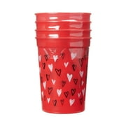 Way To Celebrate Valentine's Day Hearts Cups, 4 Count