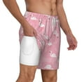 thumbnail image 3 of Balery Pink Flamingos and Flowers Mens Swim Trunks Swim Shorts for Men Quick Dry Inseam Beach Shorts with Compression Liner Pocket-Large, 3 of 9