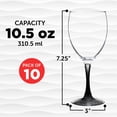 thumbnail image 5 of Nuance Wine Glasses by ARC 10.5 oz. Set of 10, Bulk Pack - Restaurant Glassware, Perfect for Red Wine, White Wine, Cocktails - Black, 5 of 5