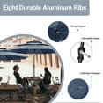 thumbnail image 5 of Autlaycil 10ft Navy Blue Patio Umbrella and Base with Push Button Tilt and Crank, 8 Sturdy Ribs UV Protection Waterproof for Garden, Table, Pool, 5 of 7