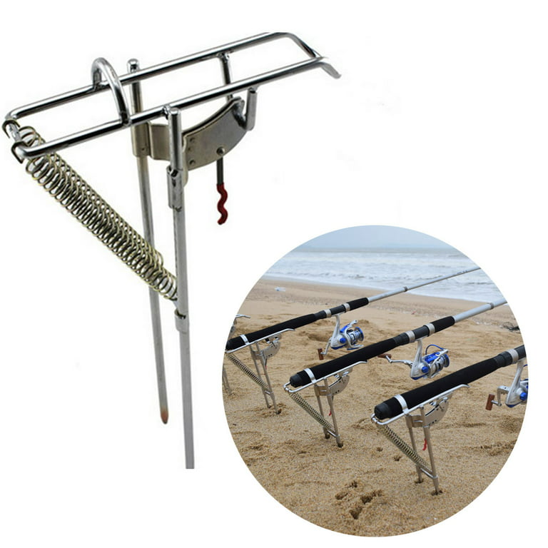 Fishing Rod Holder with Automatic Spring Tip-Up Hook Setter Stand Folding  Fish Pole Rack Fishing Tackle Bracket Mount Holder 