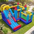 thumbnail image 2 of Gymax Inflatable Bounce House 4-in-1 Kids Bouncer w/ Long Slide Jumping Area Climbing Wall Basketball Hoop Indoor Outdoor(with 750W Blower), 2 of 9