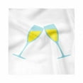 thumbnail image 1 of Champagne Decorative Napkins Set of 4, Toasting Cheers Glasses Having Fun Special Occasion Night Concept, Silky Satin Fabric for Brunch Dinner Party, 12", Pale Blue Yellow, by Ambesonne, 1 of 2