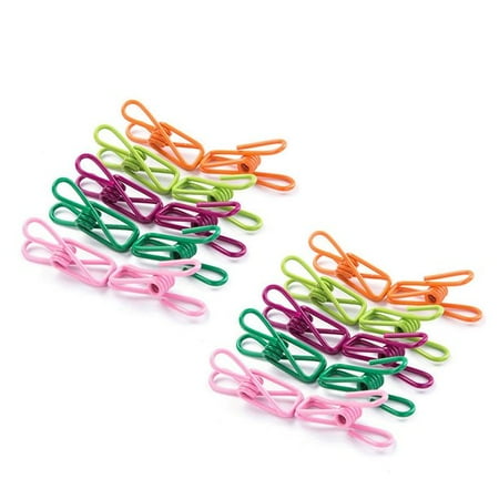 

WIRE CLIPS - MULTI-COLORED Chip Bag Clips Kitchen Clips Magnetic Chip Clips for Bags Airtight Seal PVC-Coated 2 Steel Wire Clips for Clothes Line - AVAILABLE IN A PACK OF 20