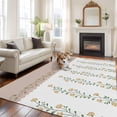 thumbnail image 2 of 5x8 Area Rugs for Living Room, Beige Floral Non Slip Area Rugs for Kitchen Bedroom Entryway, Spring Summer Botanical Flowers Washable Carpet Runner Rug Floor Mats for Bedroom Home Decor, 2 of 8