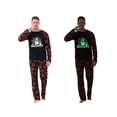 thumbnail image 6 of Caoirhny Halloween Pajamas for Family Glow In The Dark Castle Print Long Sleeve Tops + Pants Set Fall Sleepwear, 6 of 9