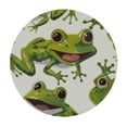thumbnail image 2 of PIKWEEK  Round Vinyl Fitted Tablecloth with Flannel Backing Elastic Table Cloth Waterproof Oil-Proof Plastic Table Cover Frog Cartoon Cute Round Tablecloth, 2 of 7