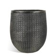 thumbnail image 1 of Macetero Worth Garden Redondo 30,48 cm de Diámetro x 38,1 cm de Alto Cemento de Óxido de Magnesio Negro Dorado, 1 of 7