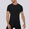 thumbnail image 2 of BXINGOHAI Men's Workout Shirts Short Sleeve Slim Fit T Shirts Athletic Gym Running Active Tee Tops Today Sales Black,L, 2 of 7