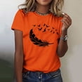 thumbnail image 2 of Dadaria Chemise Orange pour Femmes Manches Courtes T-Shirt Col Rond Été Chandail Blouses 2TG, 2 of 6