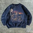 thumbnail image 2 of Wolf Family Forest Sweatshirt | Vintage Wildlife Moon Scene Pullover, 2 of 6
