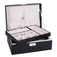 thumbnail image 1 of Organizador de joyas con doble capa de almacenamiento, color negro, 1 of 2