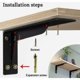 thumbnail image 3 of Juego de 2 soportes para estantes de 290 mm, soporte resistente, soportes para estantes montados en la pared, soportes resistentes con tornillos, soporte de carga negro de 150 kg/330 lb, 3 of 5