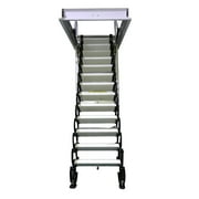 Telescoping Attic Pull Down Ceiling Ladder Folding Loft Stairs 31.5*35.4 Black and White 13 Steps