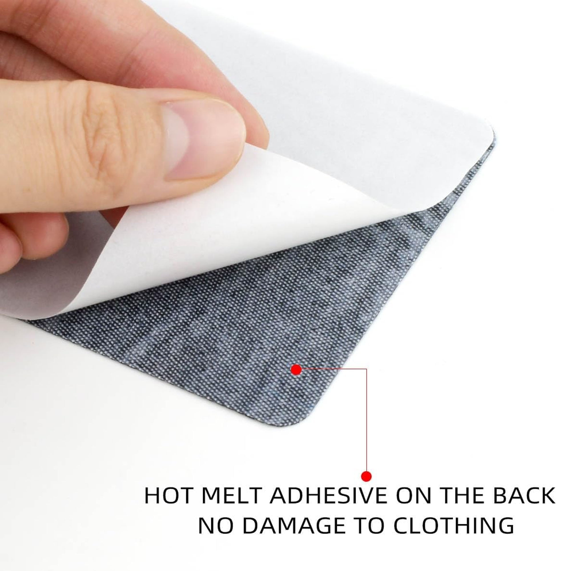 20 Pieces of denim clothing hot stamping patches fabric hot stamping patches jeans repair kit pants patches (5 colors) with needle and thread set included