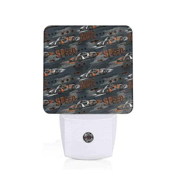 Balery Cool Sports Car Luz Nocturna LED con Sensor Automático, Enchufe con Sensor Crepuscular, Luz Suave de 0.5W para Dormitorio, Pasillo, Baño-US