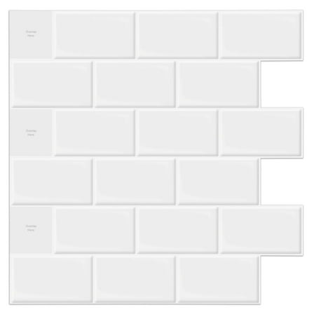 Long King Tile 12"x12" Peel and Stick Backsplash Tile Removable Subway Self-Adhesive Kitchen Backsplash Thicker Design(10-Pack)