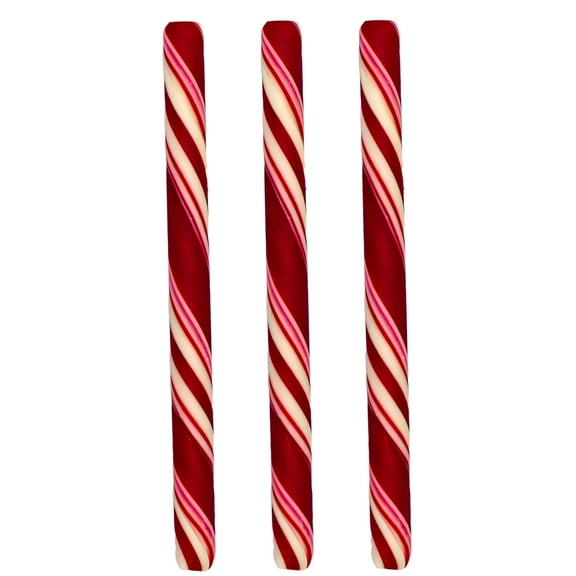 (3) Jumbo Peppermint Stick, 3.5 oz. Big 10-Inch Red White Striped Candy Individually Wrapped Holiday Mint Treats Christmas Party Gourmet Favors Stocking Stuffer Gift Basket Fillers Dessert Toppers