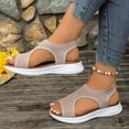 thumbnail image 2 of Flip Flops for Women Boho Flower Slip on Wedge Sandals Casual Summer Platform Orthopedic Walking Shoes Khaki Size 9.5, 2 of 7